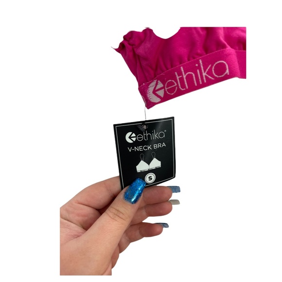 Ethika V Neck pink Bra NWT - Picture 3 of 5